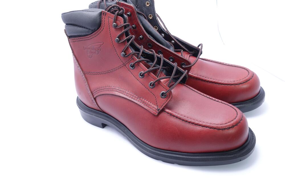 Red Wing Shoes 202 Boots Mens Size 12 D Red Leather Moc Toe Work Made USA